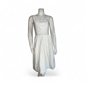 Dolce & Gabbana White Cotton dress Tulle & Satin Lining Grosgrain Ribbon 38